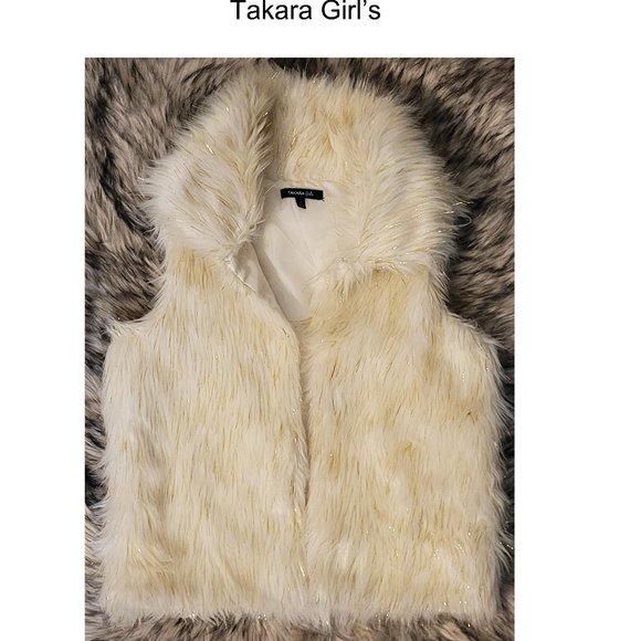 Takara Other - Takara Girl's Faux Fur Vest Sz L